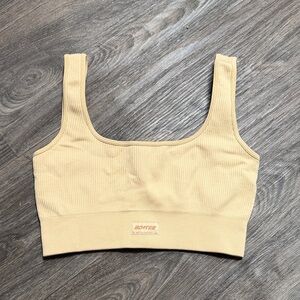 Boyte Beige Ribbed Sports Bra